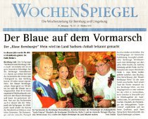 Pressebeitrag 'Der Blaue auf dem Vormarsch' WochenSpiegel 27.10.2010